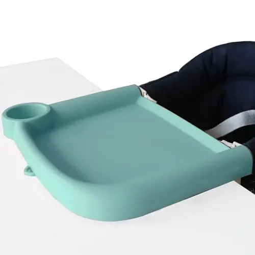 Baby Dining Tray Compatible with Inglesina Fast Table Chair Silicone Baby Feeding Tray for Clip-On Fast Table Chair Dishwasher Safe BPA Free Silicone Removable Dining Tray Accessory -Light Blue - MODAZONE