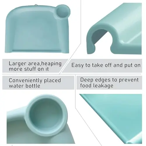 Baby Dining Tray Compatible with Inglesina Fast Table Chair Silicone Baby Feeding Tray for Clip-On Fast Table Chair Dishwasher Safe BPA Free Silicone Removable Dining Tray Accessory -Light Blue - 3
