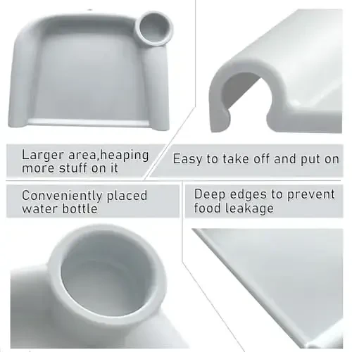 Baby Dining Tray Compatible with Inglesina Fast Table Chair Silicone Baby Feeding Tray for Clip-On Fast Table Chair Dishwasher Safe BPA Free Silicone Removable Dining Tray Accessory -Gray - 3