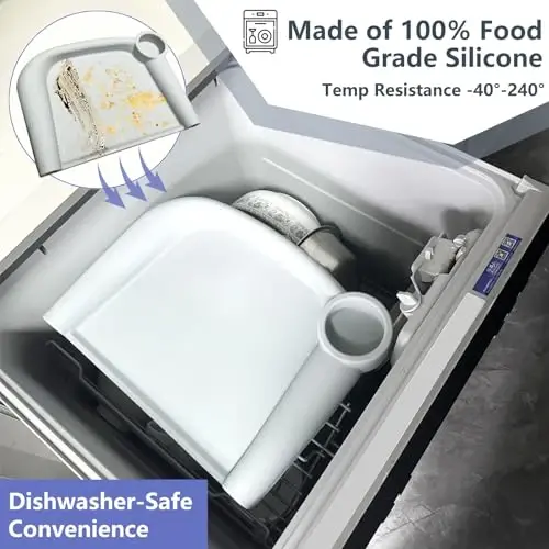 Silicone Baby Dining Tray Compatible with Inglesina Fast Table Chair & Other Hook-On High Chairs,Portable Clip-On Fast Table Chair Baby Tray, Dishwasher Safe & BPA Free (Upgraded Gray) - 4