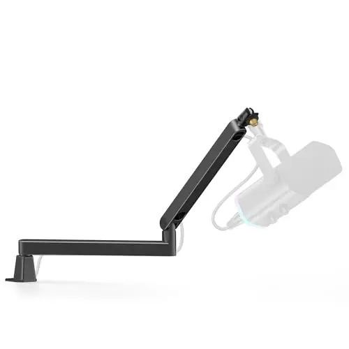 InnoGear 2026 Upgraded Microphone Boom Arm, Magnetic Cable Management Low Profile Mic Stand 360° Rotatable Desk Mount for Fifine AM8 K669B Blue Yeti HyperX QuadCast SoloCast AT2020, Black - 1