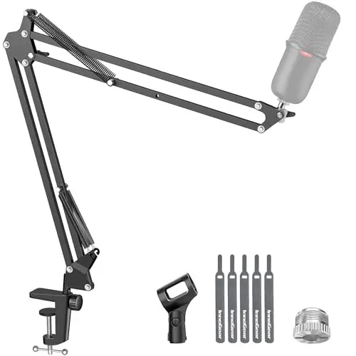 InnoGear Boom Arm Microphone Mic Stand for Blue Yeti HyperX QuadCast SoloCast Snowball Fifine Shure SM7B and other Mic, Large - 1