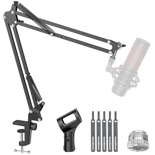 InnoGear Boom Arm Microphone Mic Stand for Blue Yeti HyperX QuadCast SoloCast Snowball Fifine Shure SM7B and other Mic, Medium 