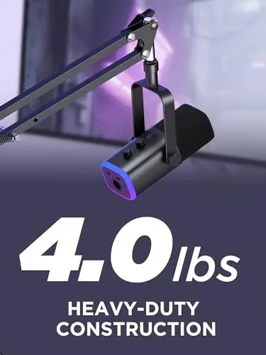 InnoGear Boom Arm Mikrofon Mikrofon Stendi Blue Yeti HyperX QuadCast SoloCast Snowball Fifine Shure SM7B va boshqa Mikrofon uchun, Katta - 4