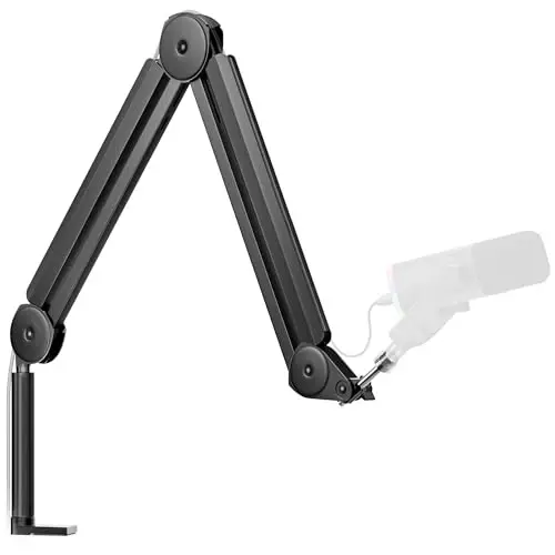 InnoGear Mic Boom Arm Microphone Stand Cable Management for Blue Yeti FIFINE AM8 K669B HyperX QuadCast S SoloCast AT2020 Shure SM7B MV7 and Other Microphone - 5
