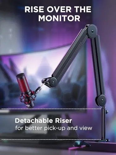 InnoGear Mic Boom Arm Microphone Stand Kablo Yönetimli Mikrofon Tutucu Blue Yeti FIFINE AM8 K669B HyperX QuadCast S SoloCast AT2020 Shure SM7B MV7 ва Бошқа Микрофонлар Учун - 6