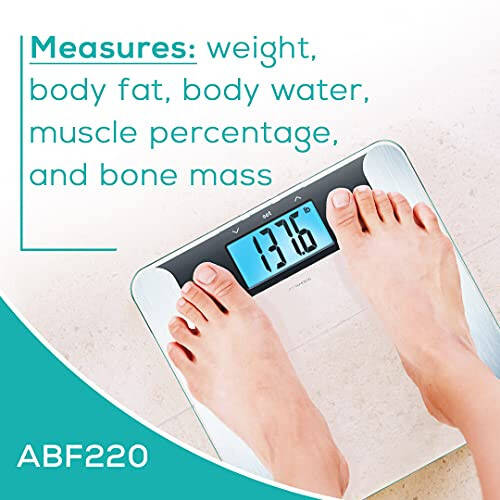 innoHaus Body Fat Analyzer Scale Bmi, Multi-User & Recognition, Digital Weight Scale, XL LCD Illuminated Display, ABF220, Silver - 2