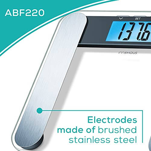 innoHaus Body Fat Analyzer Scale Bmi, Multi-User & Recognition, Digital Weight Scale, XL LCD Illuminated Display, ABF220, Silver - 5