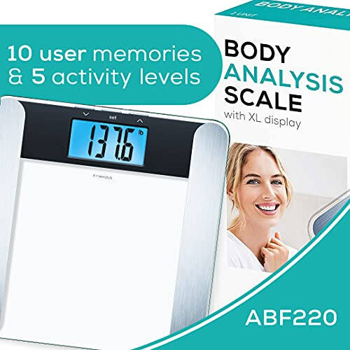 innoHaus Body Fat Analyzer Scale Bmi, Multi-User & Recognition, Digital Weight Scale, XL LCD Illuminated Display, ABF220, Silver - 6