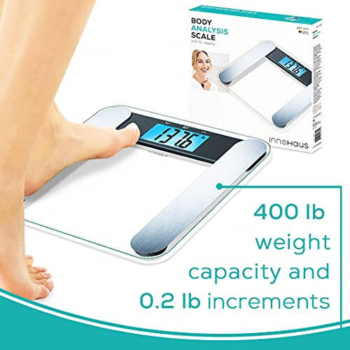 innoHaus Body Fat Analyzer Scale Bmi, Multi-User & Recognition, Digital Weight Scale, XL LCD Illuminated Display, ABF220, Silver - 7