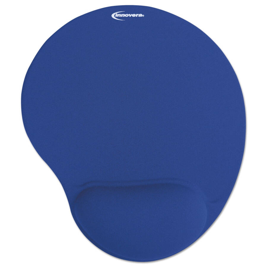 Innovera IVR50447 10-3/8 in. x 8-7/8 in. Nonskid Base, Mouse Pad with Gel Wrist Pad - Blue - 3