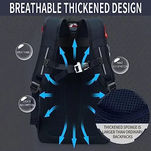 INOXTO 40L Tennis Backpack for Men & Women, Large Pickleball Bag With Independent Shoe Storage, Waterproof & Breathable, Holds 2 Tennis Rackets for Badminton, Travel & Camping - 4
