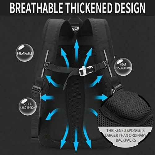 INOXTO 40L Tennis Backpack for Men & Women, Large Pickleball Bag With Independent Shoe Storage, Waterproof & Breathable, Holds 2 Tennis Rackets for Badminton, Travel & Camping - 2