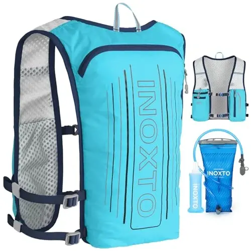 INOXTO Running Hydration Vest Backpack,Lightweight Insulated Pack with 1.5L Water Bladder Bag Daypack for Hiking Trail Running Cycling Race Marathon for Women Men - IX INOXTO