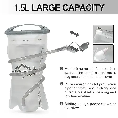 INOXTO Running Hydration Vest Backpack,Lightweight Insulated Pack with 1.5L Water Bladder Bag Daypack for Hiking Trail Running Cycling Race Marathon for Women Men - 5