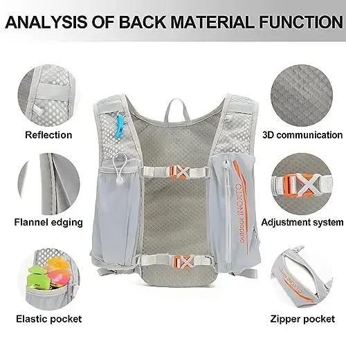 INOXTO Running Hydration Vest Backpack,Lightweight Insulated Pack with 1.5L Water Bladder Bag Daypack for Hiking Trail Running Cycling Race Marathon for Women Men - 3