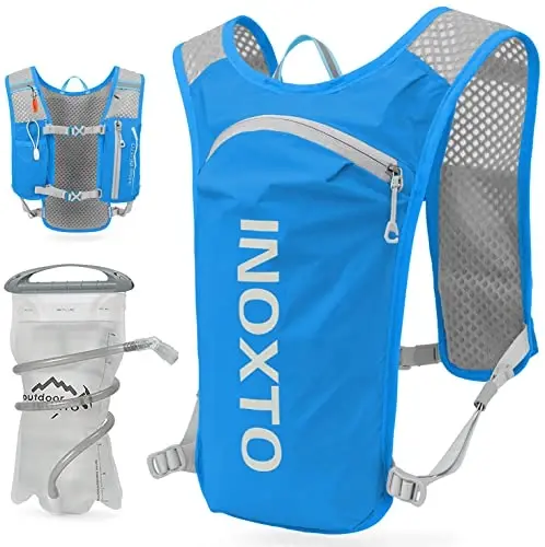 INOXTO Running Hydration Vest Backpack,Lightweight Insulated Pack with 1.5L Water Bladder Bag Daypack for Hiking Trail Running Cycling Race Marathon for Women Men 