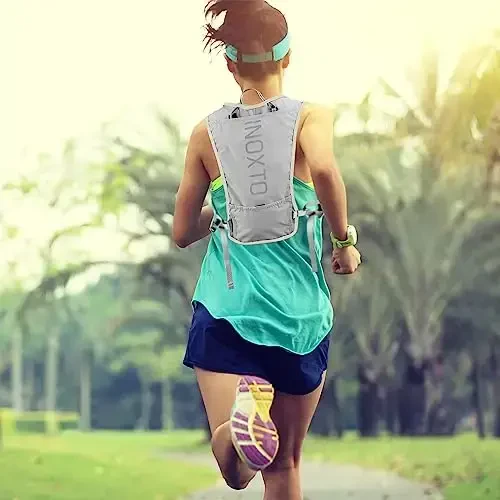 INOXTO Running Hydration Vest Backpack,Lightweight Insulated Pack with 1.5L Water Bladder Bag Daypack for Hiking Trail Running Cycling Race Marathon for Women Men - 6