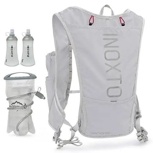 INOXTO Running Hydration Vest Backpack,Lightweight Insulated Pack with 1.5L Water Bladder Bag Daypack for Hiking Trail Running Cycling Race Marathon for Women Men - 1