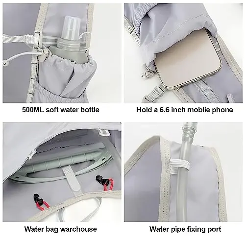 INOXTO Running Hydration Vest Backpack,Lightweight Insulated Pack with 1.5L Water Bladder Bag Daypack for Hiking Trail Running Cycling Race Marathon for Women Men - 2
