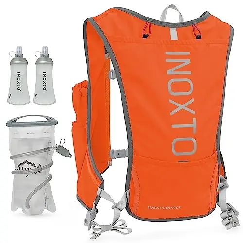 INOXTO Running Hydration Vest Backpack,Lightweight Insulated Pack with 1.5L Water Bladder Bag Daypack for Hiking Trail Running Cycling Race Marathon for Women Men - 1