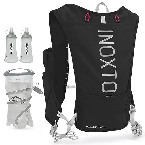 INOXTO Running Hydration Vest Backpack,Lightweight Insulated Pack with 1.5L Water Bladder Bag Daypack for Hiking Trail Running Cycling Race Marathon for Women Men 