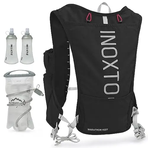 INOXTO Running Hydration Vest Backpack,Lightweight Insulated Pack with 1.5L Water Bladder Bag Daypack for Hiking Trail Running Cycling Race Marathon for Women Men - IX INOXTO