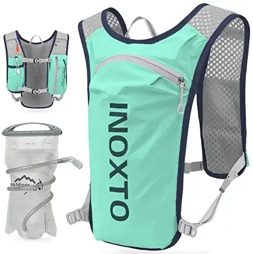INOXTO Running Hydration Vest Backpack,Lightweight Insulated Pack with 1.5L Water Bladder Bag Daypack for Hiking Trail Running Cycling Race Marathon for Women Men 