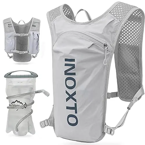 INOXTO Running Hydration Vest Backpack,Lightweight Insulated Pack with 1.5L Water Bladder Bag Daypack for Hiking Trail Running Cycling Race Marathon for Women Men 
