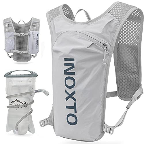 INOXTO Running Hydration Vest Backpack,Lightweight Insulated Pack with 1.5L Water Bladder Bag Daypack for Hiking Trail Running Cycling Race Marathon for Women Men - 1