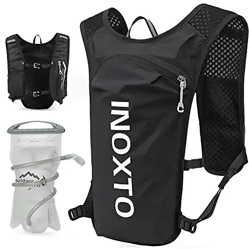 INOXTO Running Hydration Vest Backpack,Lightweight Insulated Pack with 1.5L Water Bladder Bag Daypack for Hiking Trail Running Cycling Race Marathon for Women Men - 1