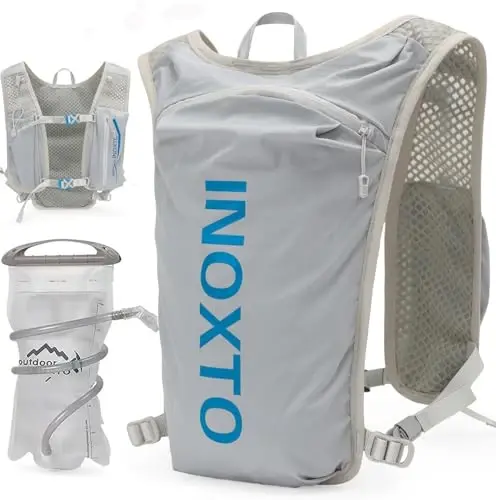 INOXTO Running Hydration Vest Backpack,Lightweight Insulated Pack with 1.5L Water Bladder Bag Daypack for Hiking Trail Running Cycling Race Marathon for Women Men 