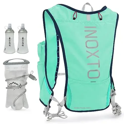 INOXTO Running Hydration Vest Backpack,Lightweight Insulated Pack with 1.5L Water Bladder Bag Daypack for Hiking Trail Running Cycling Race Marathon for Women Men 