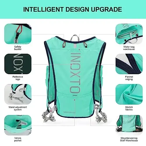 INOXTO Running Hydration Vest Backpack,Lightweight Insulated Pack with 1.5L Water Bladder Bag Daypack for Hiking Trail Running Cycling Race Marathon for Women Men - INOXTO (1)