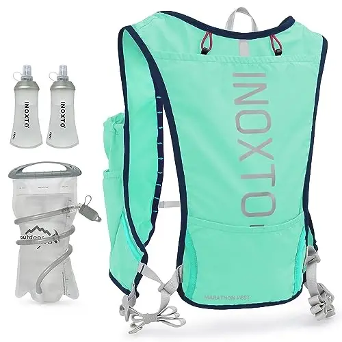 INOXTO Running Hydration Vest Backpack,Lightweight Insulated Pack with 1.5L Water Bladder Bag Daypack for Hiking Trail Running Cycling Race Marathon for Women Men - IX INOXTO
