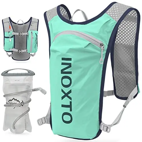 INOXTO Running Hydration Vest Backpack,Lightweight Insulated Pack with 1.5L Water Bladder Bag Daypack for Hiking Trail Running Cycling Race Marathon for Women Men 