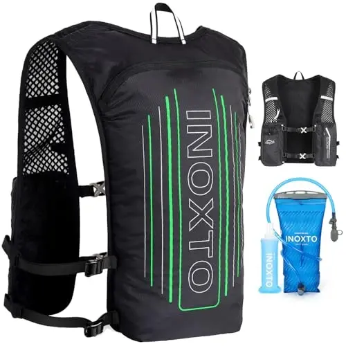 INOXTO Running Hydration Vest Backpack,Lightweight Insulated Pack with 1.5L Water Bladder Bag Daypack for Hiking Trail Running Cycling Race Marathon for Women Men 