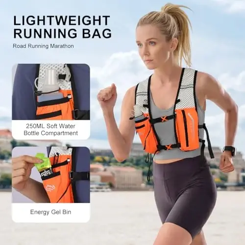 INOXTO Running Hydration Vest Backpack,Lightweight Insulated Pack with 1.5L Water Bladder Bag Daypack for Hiking Trail Running Cycling Race Marathon for Women Men - 3