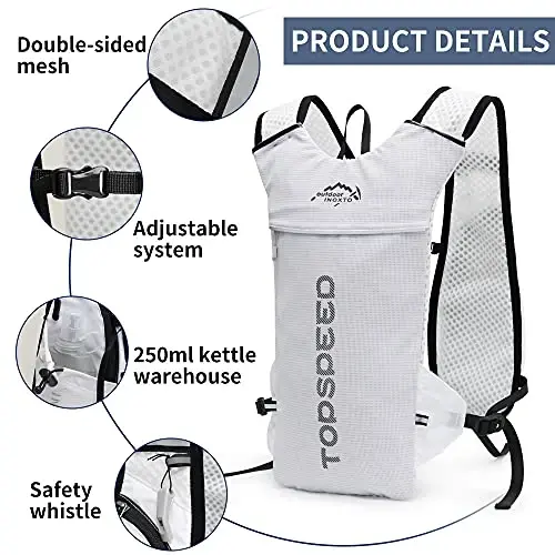 INOXTO Running Hydration Vest Backpack,Lightweight Insulated Pack with 1.5L Water Bladder Bag Daypack for Hiking Trail Running Cycling Race Marathon for Women Men - 2