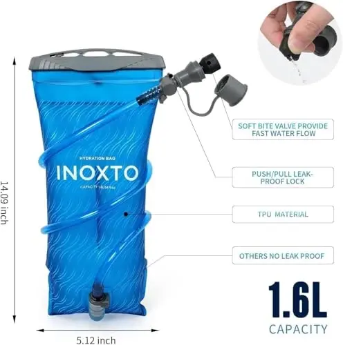 INOXTO Running Hydration Vest Backpack,Lightweight Insulated Pack with 1.5L Water Bladder Bag Daypack for Hiking Trail Running Cycling Race Marathon for Women Men - 2