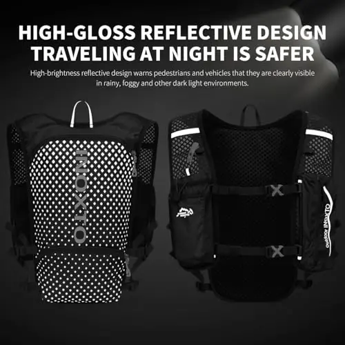 INOXTO Running Hydration Vest Backpack,Lightweight Insulated Pack with 1.5L Water Bladder Bag Daypack for Hiking Trail Running Cycling Race Marathon for Women Men - 5