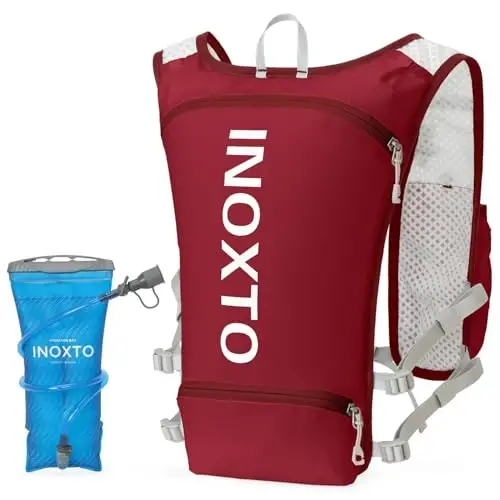 INOXTO Running Hydration Vest Backpack,Lightweight Insulated Pack with 1.5L Water Bladder Bag Daypack for Hiking Trail Running Cycling Race Marathon for Women Men - 1