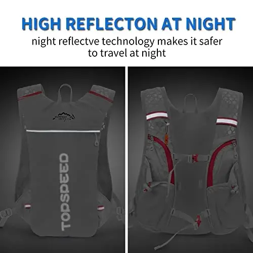 INOXTO Running Hydration Vest Backpack,Lightweight Insulated Pack with 1.5L Water Bladder Bag Daypack for Trail Hiking Running Cycling Race Marathon for Women Men - 5