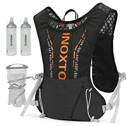 INOXTO Running Hydration Vest Backpack,Lightweight Insulated Pack with 1.5L Water Bladder Bag Daypack for Trail Hiking Running Cycling Race Marathon for Women Men - 1