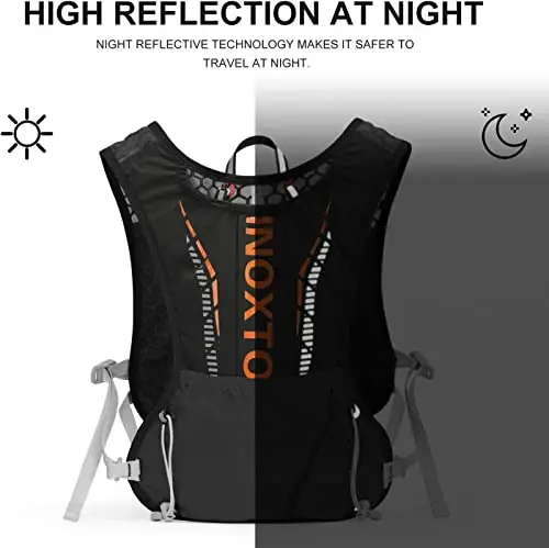 INOXTO Running Hydration Vest Backpack,Lightweight Insulated Pack with 1.5L Water Bladder Bag Daypack for Trail Hiking Running Cycling Race Marathon for Women Men - 5