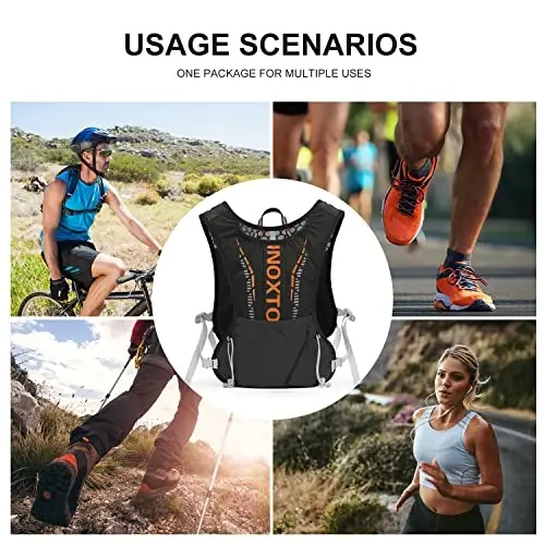 INOXTO Running Hydration Vest Backpack,Lightweight Insulated Pack with 1.5L Water Bladder Bag Daypack for Trail Hiking Running Cycling Race Marathon for Women Men - 6