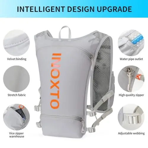 INOXTO Running Hydration Vest Backpack,Lightweight Insulated Pack with 1.5L Water Bladder Bag Daypack for Trail Hiking Running Cycling Race Marathon for Women Men - 3