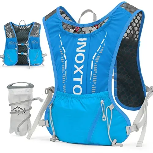 INOXTO Running Hydration Vest Backpack,Lightweight Insulated Pack with 1.5L Water Bladder Bag Daypack for Trail Hiking Running Cycling Race Marathon for Women Men - 1
