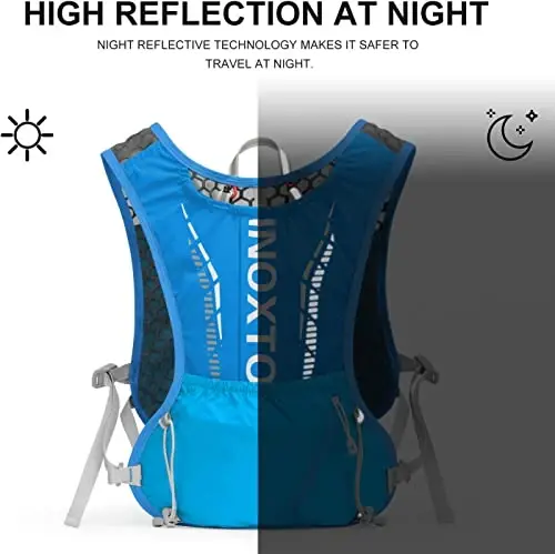 INOXTO Running Hydration Vest Backpack,Lightweight Insulated Pack with 1.5L Water Bladder Bag Daypack for Trail Hiking Running Cycling Race Marathon for Women Men - 5