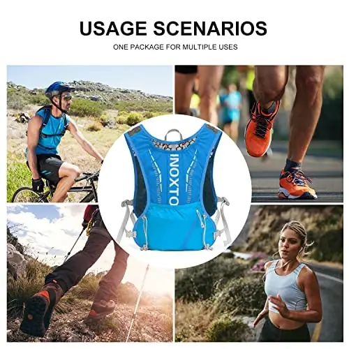 INOXTO Running Hydration Vest Backpack,Lightweight Insulated Pack with 1.5L Water Bladder Bag Daypack for Trail Hiking Running Cycling Race Marathon for Women Men - 6